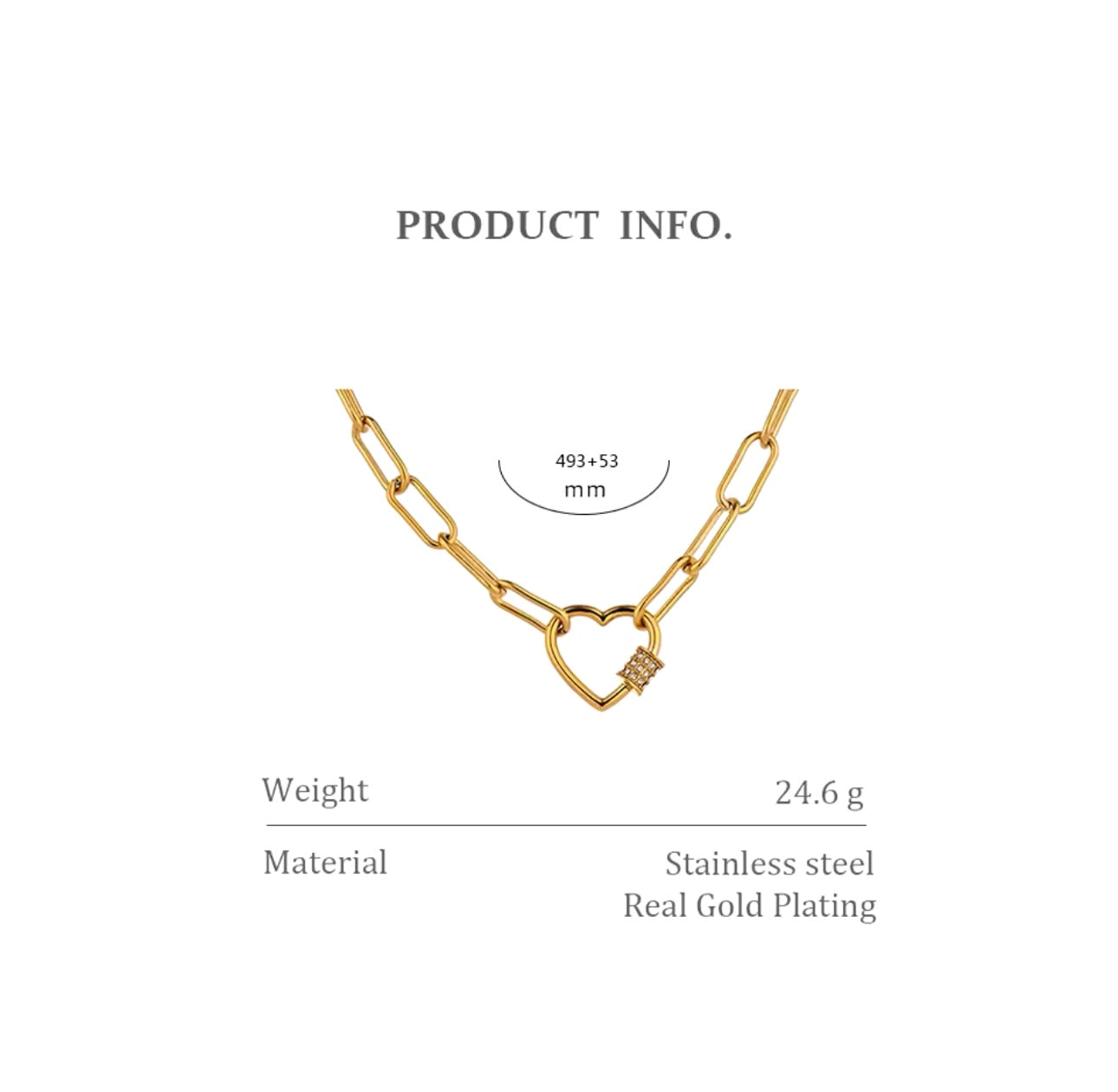 Savvy Heart Chainlink Necklace