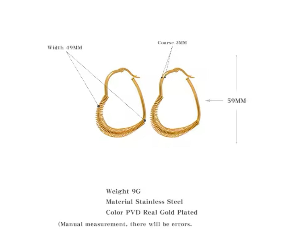 Heart of Gold Hoops