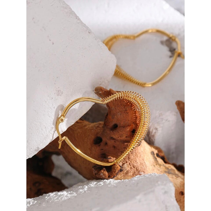 Heart of Gold Hoops