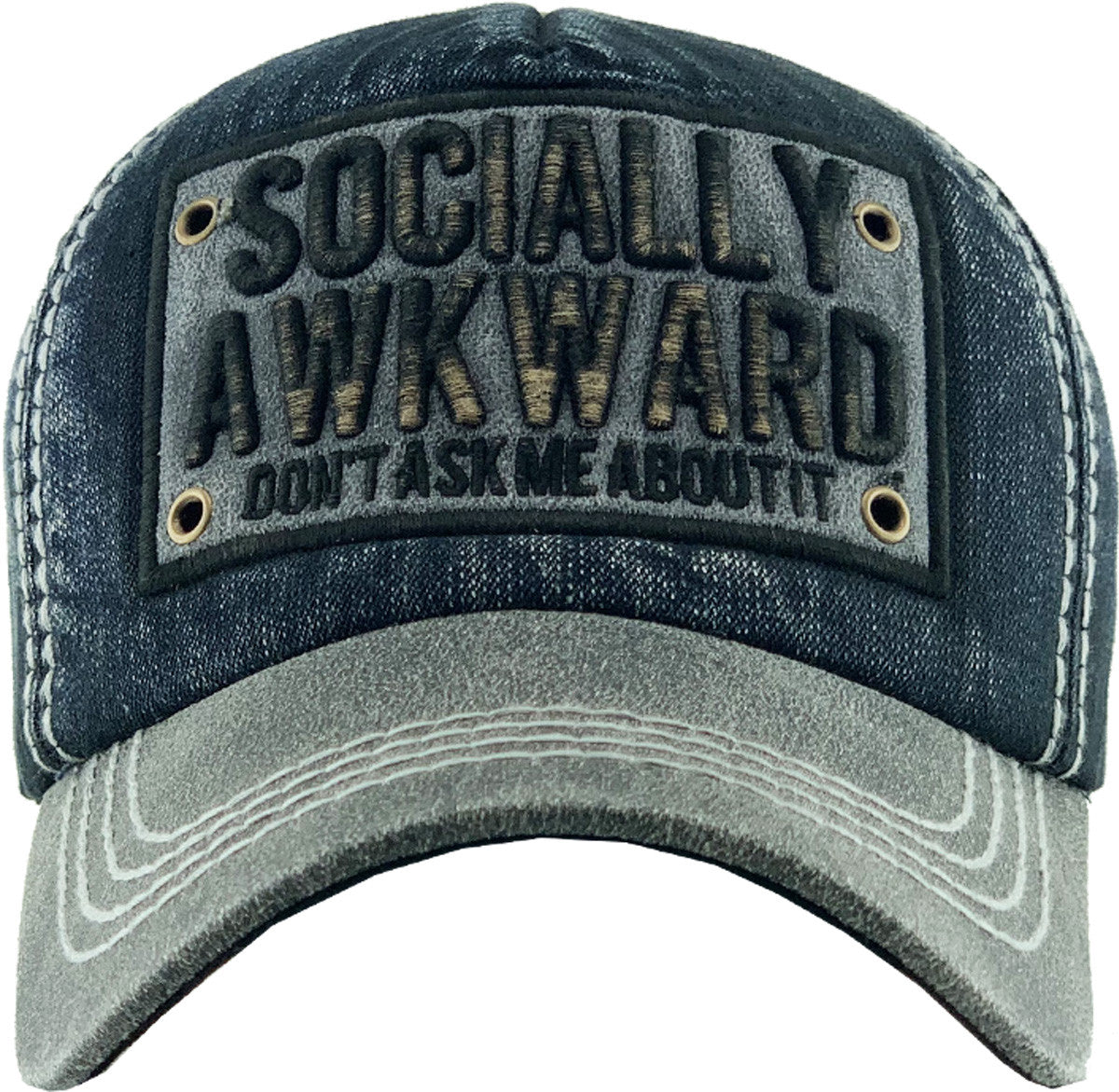 Socially Awkward Distressed Baseball Cap