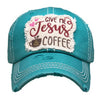 Give Me Jesus and Coffee Distressed Hat