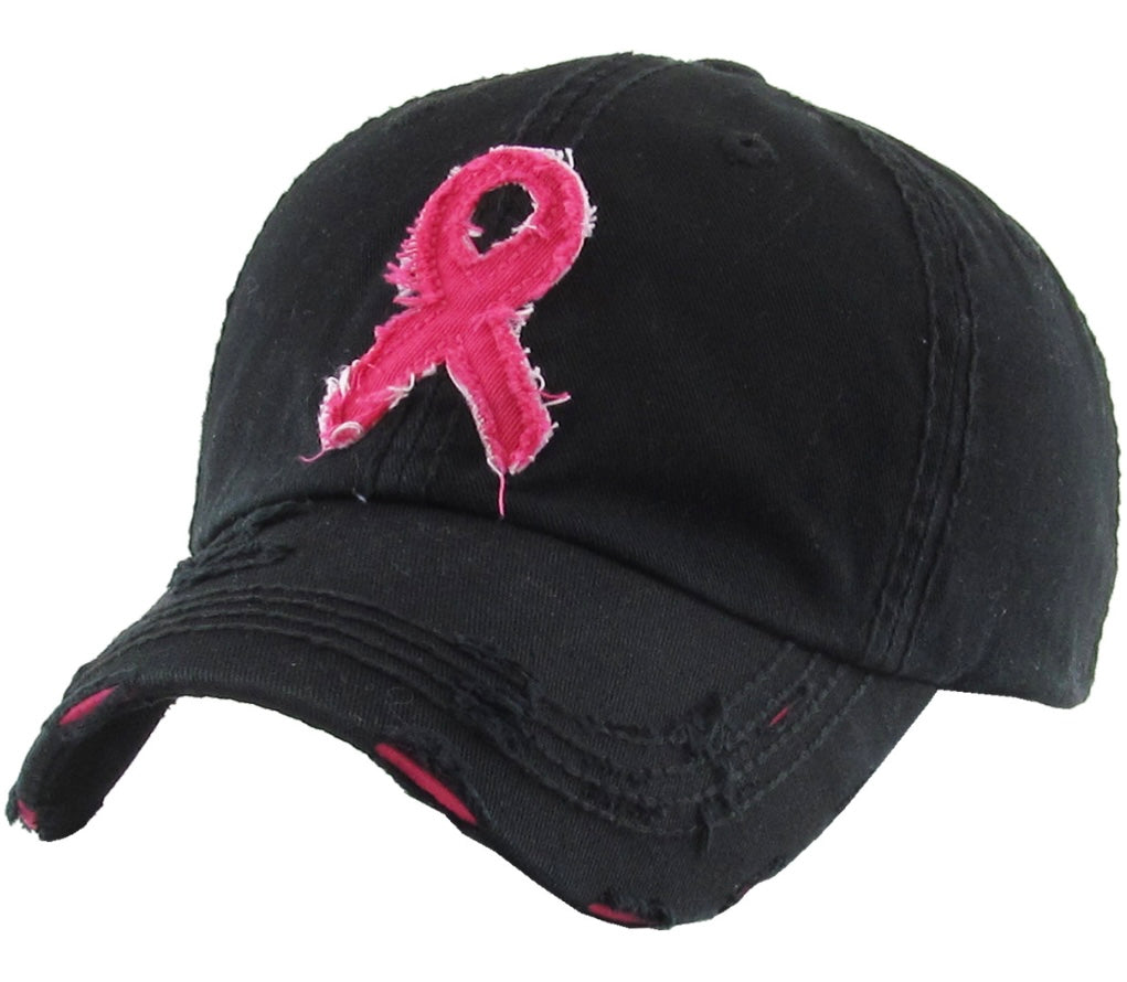 Pink Ribbon Vintage Baseball Cap